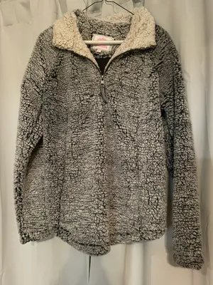 Cozy Sherpa Pullover Gray Size L thumbnail 1