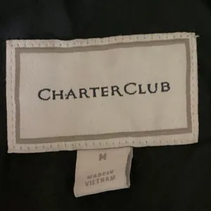 Charter Club Navy Corduroy Trim Snap Buttons Quilted Puffer Coat Jacket Sz M thumbnail 4