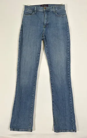 NYDJ Not Your Daughters Jeans Blue Straight Leg High Rise Denim USA Size 8 thumbnail 1