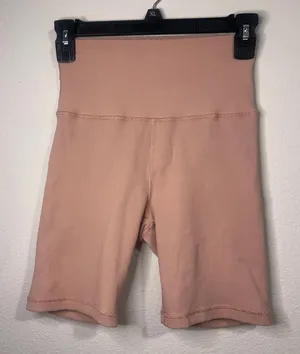 aerie Ribbed High-Waist Bike Shorts — Dusty Mauve thumbnail 1