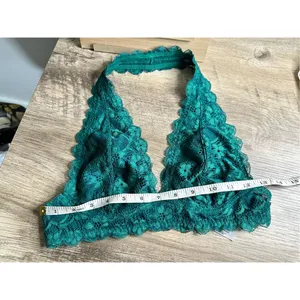 Free People Women’s Small Green Galloon Lace Halter Bralette thumbnail 4