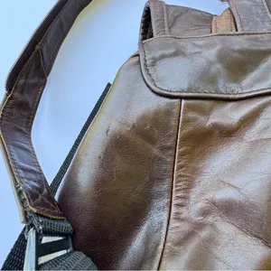 Vintage 90’s Genuine Leather Drawstring Backpack Brown thumbnail 13