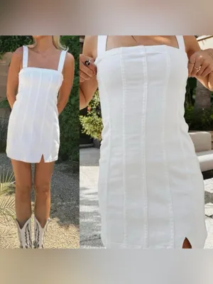 NWT Show Me Your Mumu Coronado Corset Dress mini denim square neck sleeveless thumbnail 2