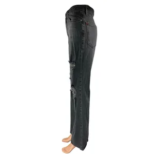 Urban Outfitters BDG Black Distressed High Rise Flared Bootcut Denim Jeans Sz 27 thumbnail 2