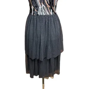 Dress The‎ Population Block Print Tiered Sequin Tulle Dress Size Small thumbnail 8