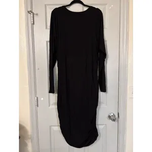Good American Women Dress Size 7 black Jersey Slinky ruched *flaw see desc* thumbnail 15