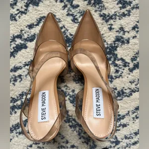 Steve Madden Nude Patent Pointed-Toe Slingback Pumps thumbnail 3