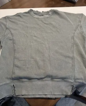 AERIE Distressed Oversized Crewneck Sweatshirt Sage Green Women’s Cozy - Size M thumbnail 1