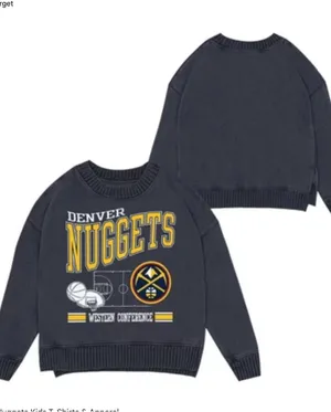 Denver Nuggets vintage-style graphic crewneck sweatshirt, Navy, Size 10/12, NWT thumbnail 1