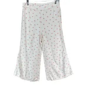 Anthropologie Feather Bone Wide Leg Talise Pants 4 Cream‎ Red Fruit Print Crop thumbnail 2