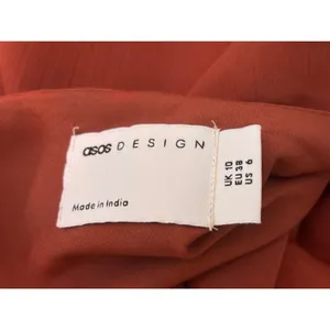 ASOS DESIGN Maxi Dress 6 Rust Orange Lace Ruffle Cutout Back Romantic Boho thumbnail 6