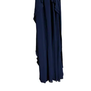 Shani Navy Blue Ruffle Trim V-Neck Flutter Sleeve Formal Evening Maxi Dress 6 thumbnail 11