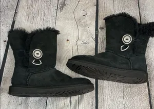 UGG Black Fur-Lined size 6 short boots thumbnail 1