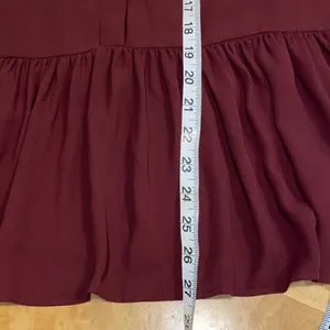 LOFT Burgundy Ruffle Peplum Hem Long-Sleeve Blouse Size Medium thumbnail 5