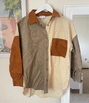 VICI Mav Colorblock Corduroy Shacket thumbnail 3