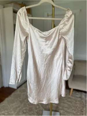 Princess Polly Champagne‎ Mini Dress Satin Cowl Neck Quiet Luxury Party NWT US 4 thumbnail 3