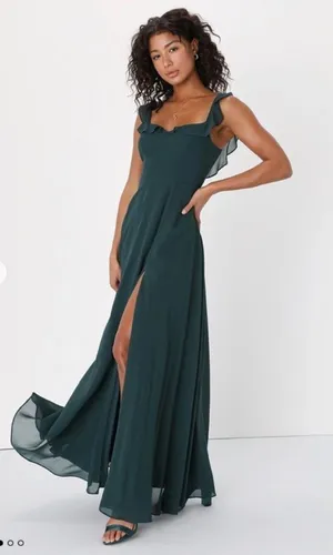 LULUS Prom Wedding Bridesmaid Romantic Flowy Chiffon Maxi Dress thumbnail 1