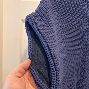 rag & bone Blue Chunky Knit Chevron Sweater Vest Sleeveless Crew Neck Small thumbnail 8