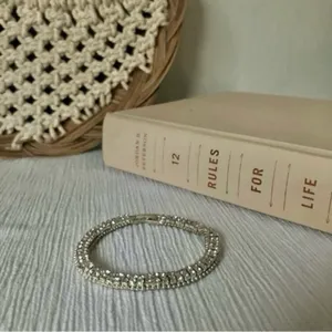 Tennis Bracelet Vintage “Renata” Rhinestone Silver Tone Tennis Prep Chic Elegant thumbnail 7