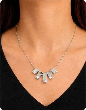 $40 White House Black Market Reversible Necklace mix metal cute gift thumbnail 1