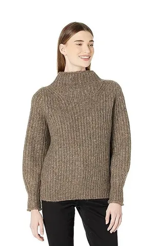 Madewell Loretto Mock Neck Sweater Women's Taupe Brown Size Small thumbnail 1