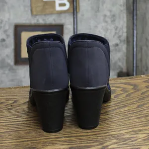 Steven by Steve Madden Enda Cross Weave Block Heel Booties Navy Blue 6.5 thumbnail 4