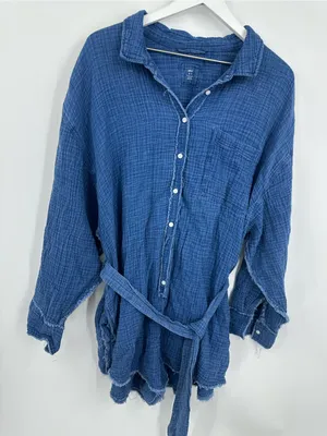 Aerie Blue Gauzy High Waisted Romper Size XL Boho thumbnail 12