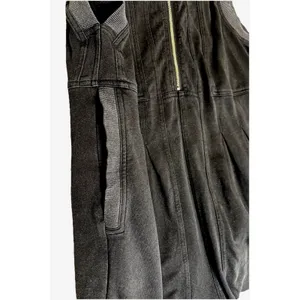 Umgee Black Zip Front Romper Womens Large Sleeveless Mineral Wash Pleated Casual thumbnail 7