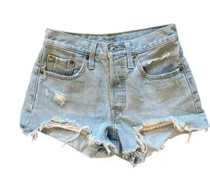 Levi’s 501 High Rise Denim Shorts Sz 24 Light Wash Cotton Distressed Button Fly thumbnail 1