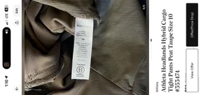 Athleta Headlands Hybrid Cargo Tight Pants Peat Taupe Size 10 thumbnail 4