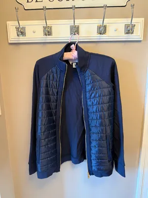 Charter Club Quilted Jacket in navy blue XS thumbnail 2