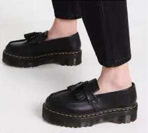 Dr. Martens Black Platform Tassel Loafers NWOT Unisex thumbnail 1