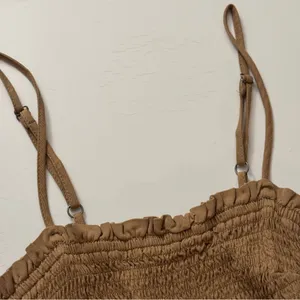 Abercrombie Beige Smocked Crop Top Adjustable Straps thumbnail 2
