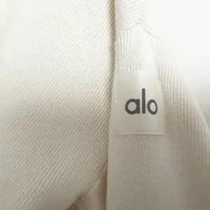 Alo Yoga Scholar Knit Cropped Full Zip Jacket Ivory XS thumbnail 7