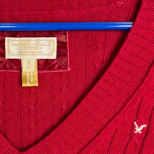 American Eagle Outfitters Vintage 90s Y2K Fitted Knit Sweater Size Small Red thumbnail 5