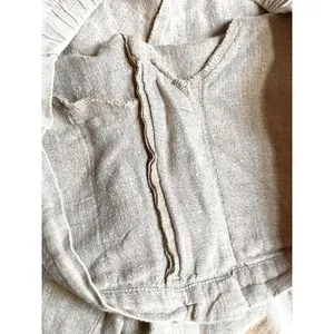 FLAX Pants M Fits L XL Linen Oatmeal Relaxed Lagenlook Coastal Grandma Capsule thumbnail 8
