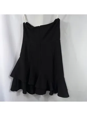 Lulu’s Black Strapless Ruffle Hem Mini Dress M thumbnail 7