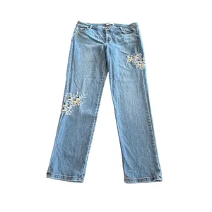 J. Jill Denim Straight Leg Embroidered Jeans size 12 thumbnail 5