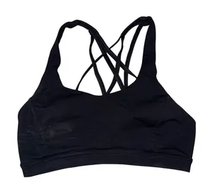 Lululemon Free To Be Wild Sports Bra Women 6 Black Good Strappy Back Yoga thumbnail 1
