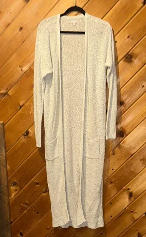 Merona off white chunky knit super long trench cardigan thumbnail 2