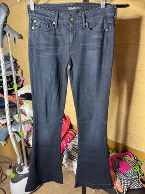 7 For All Mankind Kimmie Bootcut Jeans High Waves Wash Size 27 thumbnail 5