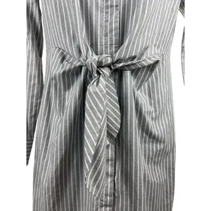 Calvin Klein Long Sleeve Button Up Dress Shirt Dress Sz 2 With Front Tie Waist thumbnail 3