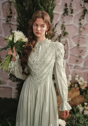 NEW LaceMade 100% Cotton Forest Whisper Dress Size S thumbnail 3