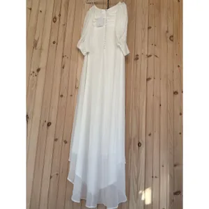 NWT Lulus Adorna White Off-the-Shoulder Maxi Dress Bridal Bride Wedding Size M thumbnail 8