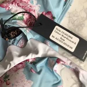 NEW One Piece Swimsuit Cikada Blue Bouquet Rose size 6 thumbnail 2