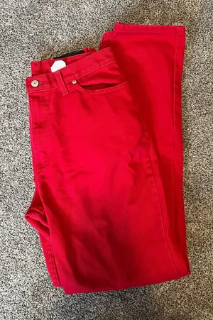 Vintage Faded Glory Red Straight-Leg Jeans thumbnail 1