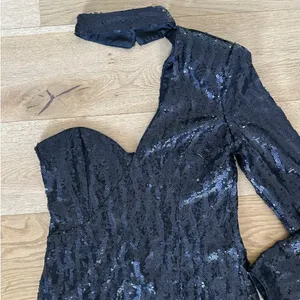 Michael Costello x Revolve - Annie Sequin Mini Dress in Black thumbnail 2