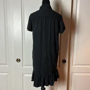 Velvet Heart Black Button Up Collared Ruffle Hem Dress thumbnail 3