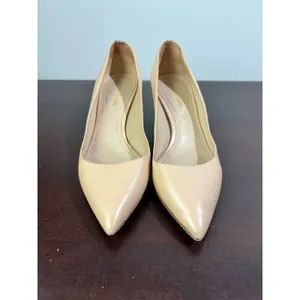 Nicholas Kirkwood‎ Sculptural Block Heel Pumps Nude Leather Office Shoes Size 37 thumbnail 11