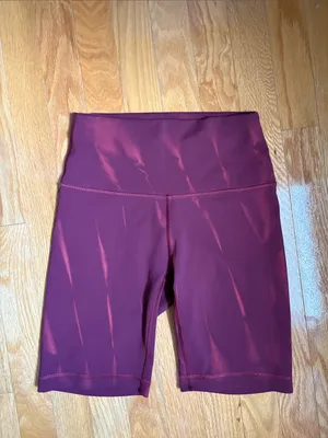 Lululemon Wunder Train High-Rise Short Sun Bleached Wash Red Merlot | Size 4, 8” thumbnail 2